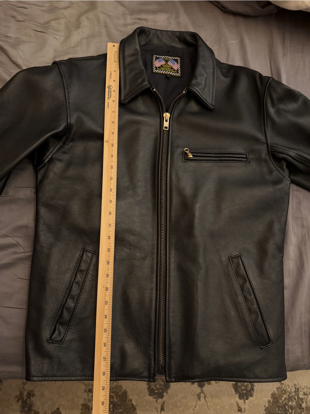 Vanson Black Leather Zip-Front Men's Dakota Jacket - Picture 3 of 6